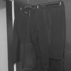 BEBE CROP TOP AND SKIRT